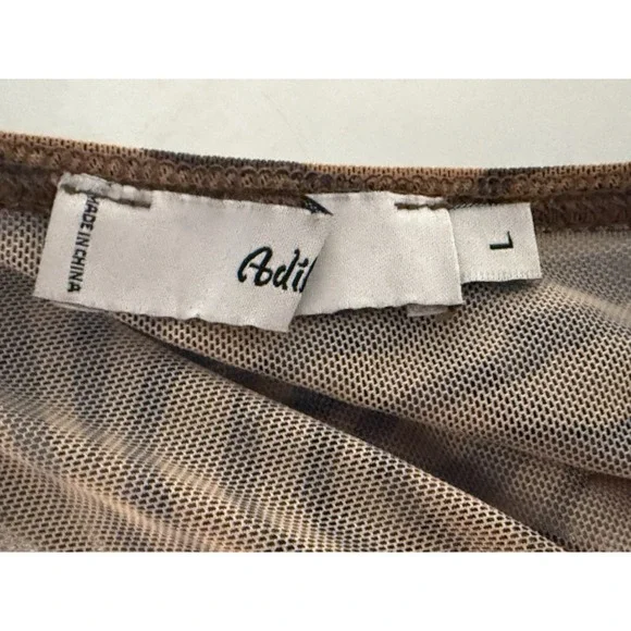 Adika Women's Animal Print Brown and Black Crop top Size L - Picture 7 of 8